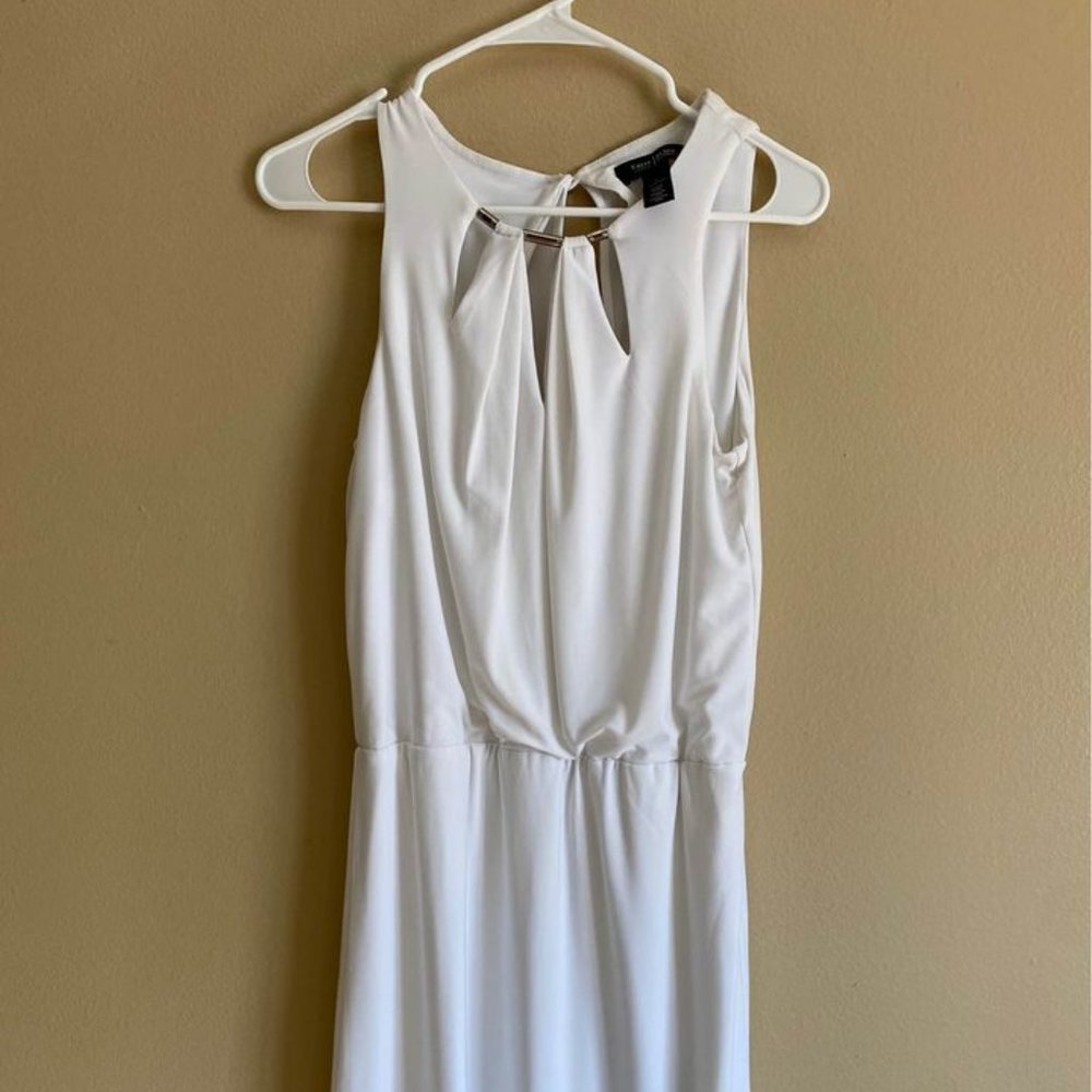 White Dress with Silver Jeweled Neckline